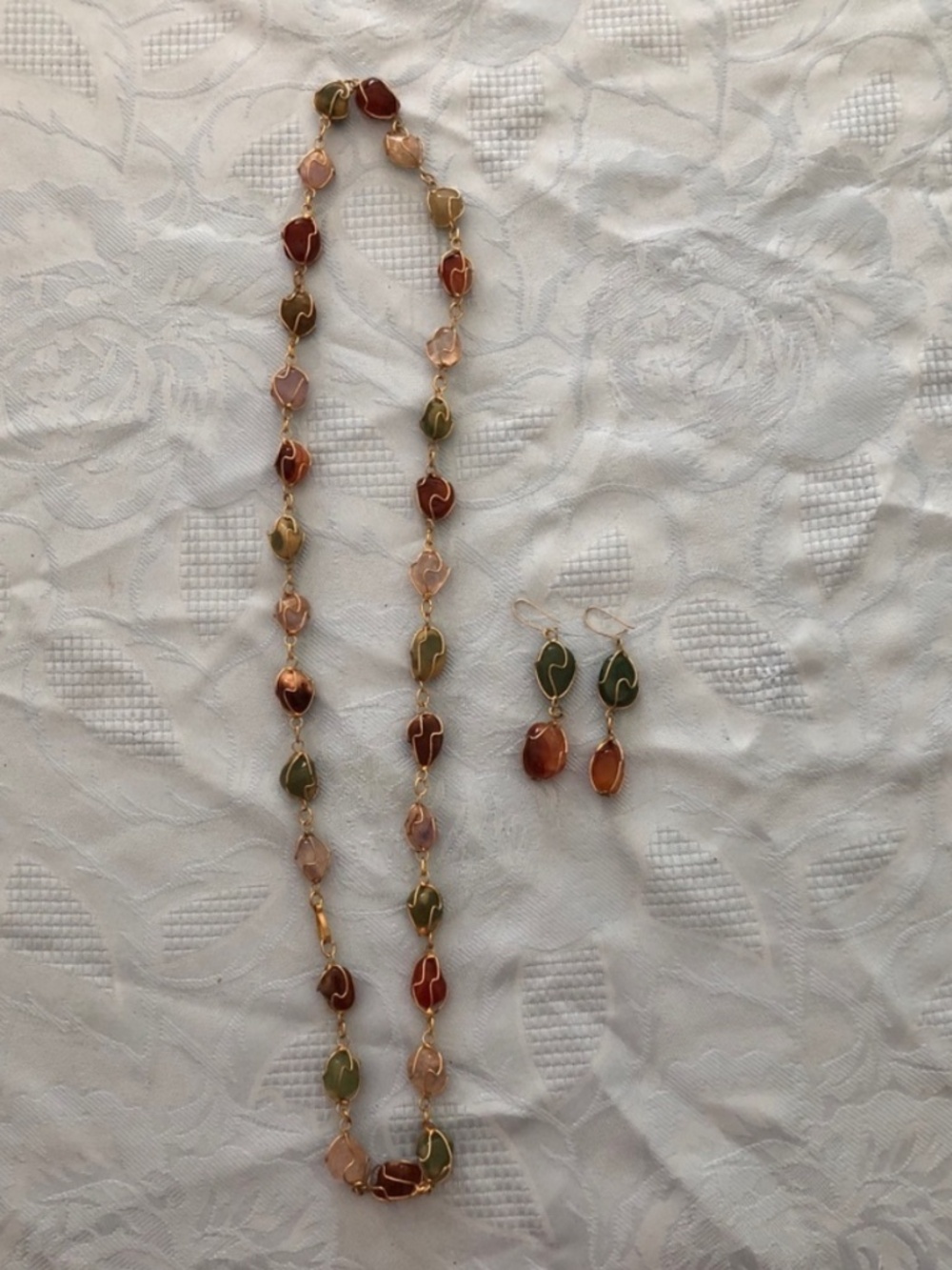 Stone Necklace & Earrings